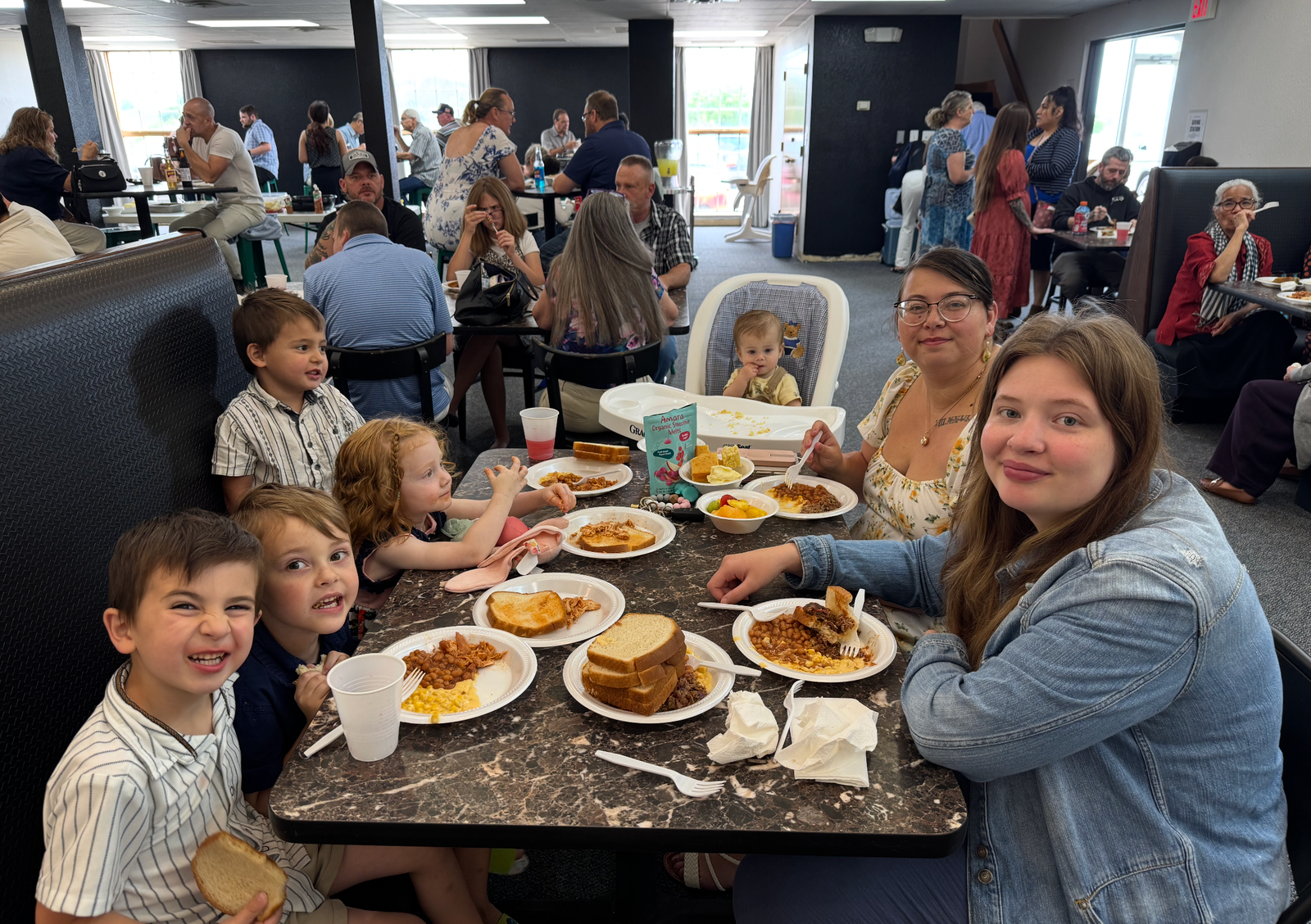 Sharing a meal together at The Family Table at Mission View Baptist