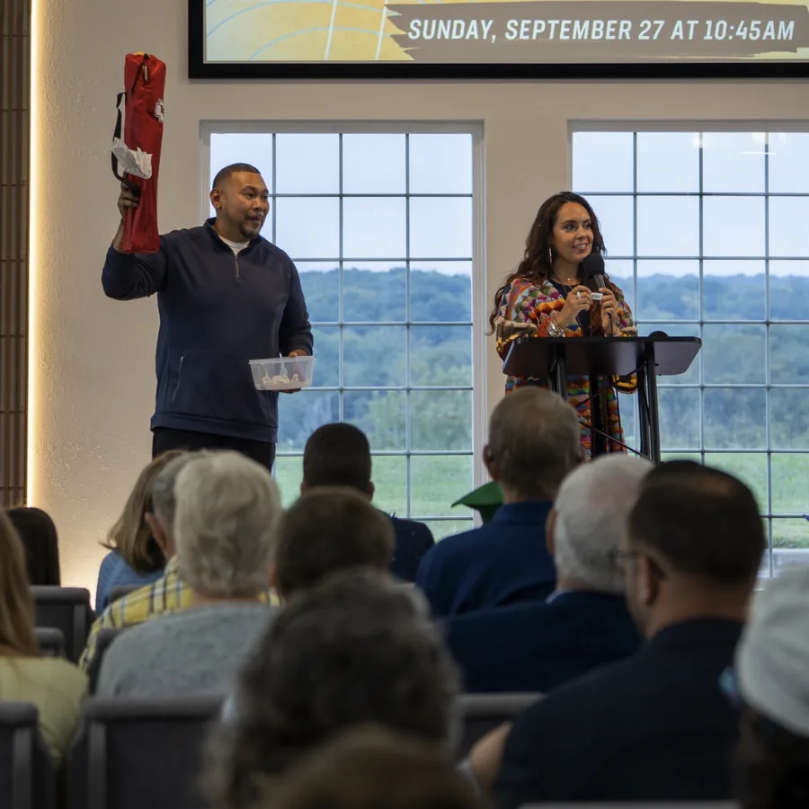 Announcements during a Sunday service at Mission View Baptist